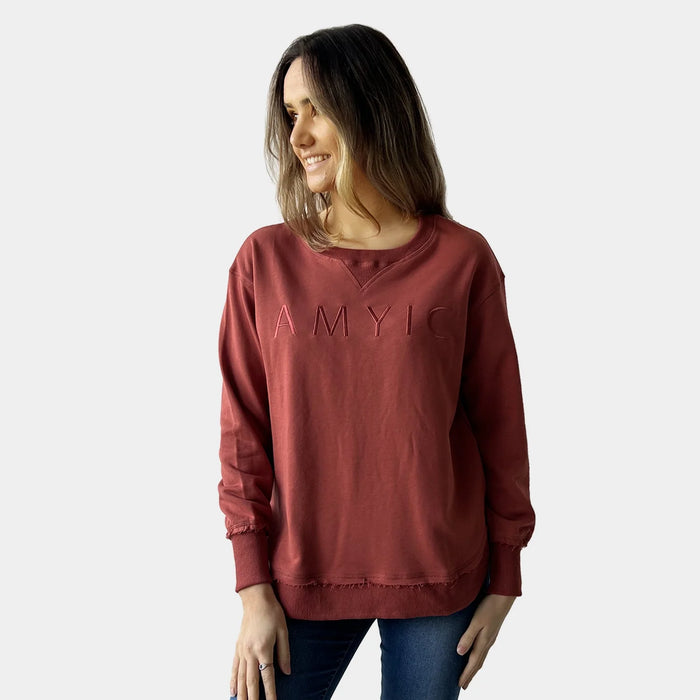 RUST EMBROIDERY SWEATSHIRT