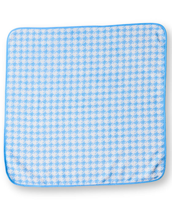 HOUNDSTOOTH BLUE TERRY BABY TOWEL