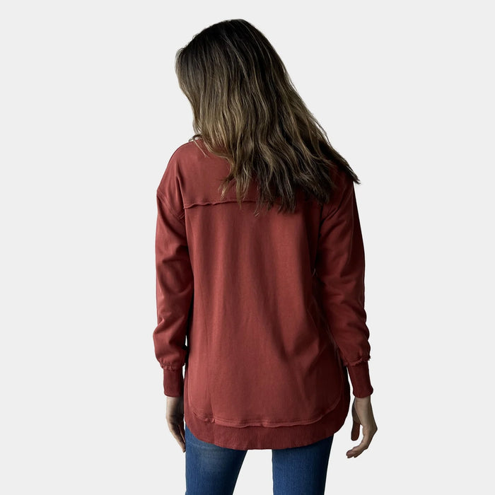 RUST EMBROIDERY SWEATSHIRT