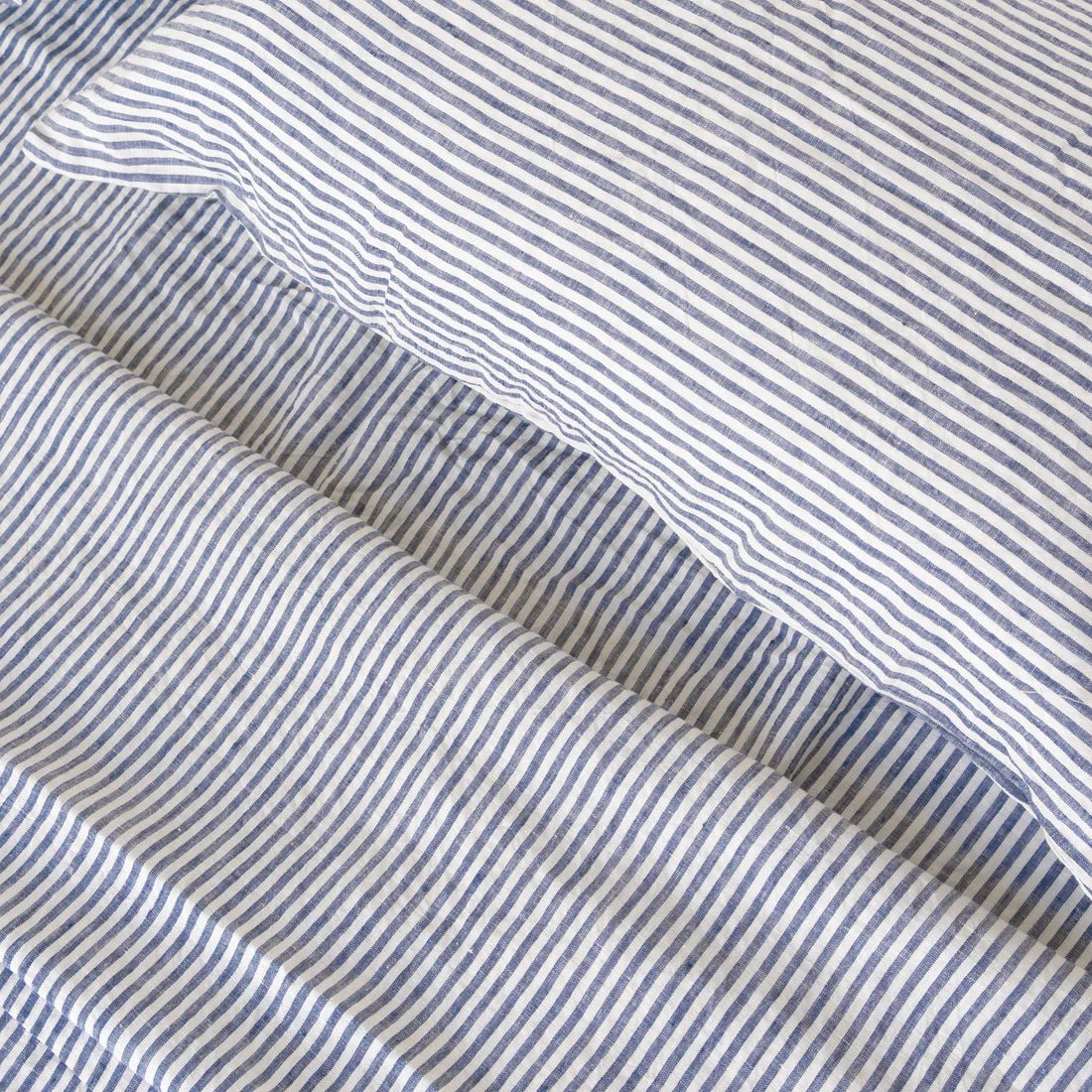 Linen Pillowcase Set - Marine Stripe