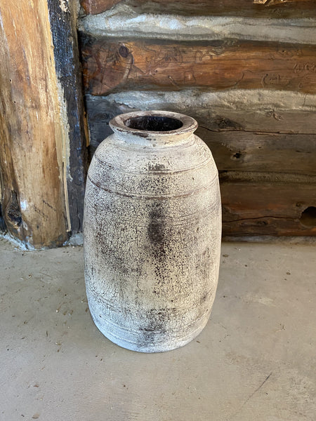 ROUND WOODEN  WOODEN POT WITH LIP ~ Indian Wooden Pots ~recycled timber