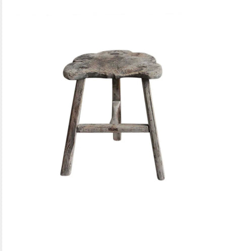 Shanxi 120 Year Antique Wooden LOW STOOL~ ANTIQUE STOOL ~Antique Rustic timber.