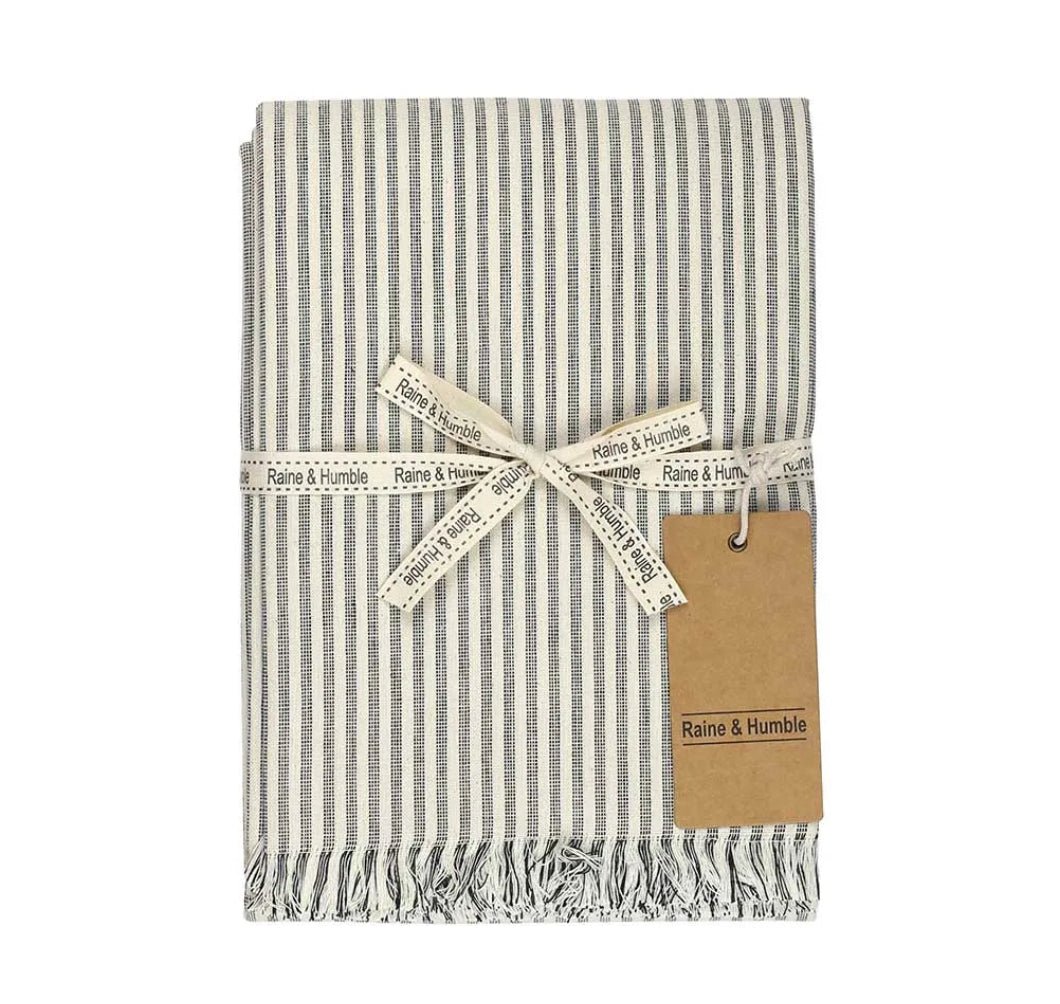 Manor Stripe Table Cloth // Charcoal ~ Raine & Humble ~